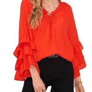 NWT! Vince Camuto Ruffle Sleeve Top